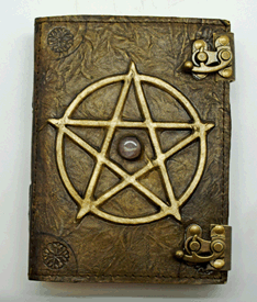Pentagram Leather Embossed  with Aged Handmade Paper